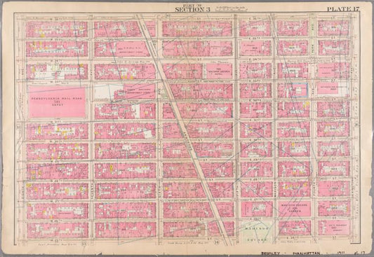 Plate 17: Bounded by W. 36th Street, E. 26th Street, Lexington Avenue, E. 25th Street, Madison Avenue, E. 26th Street, and Eighth Avenue.