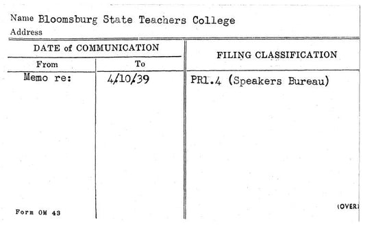 Bloomsburg State Teachers College