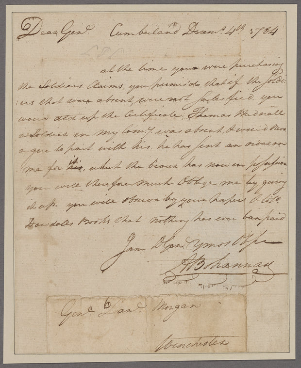 Bohannan, A., Captain. Cumberland. To General Morgan