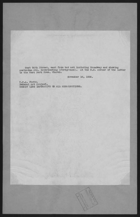Manhattan: 86th Street (West) - Amsterdam Avenue