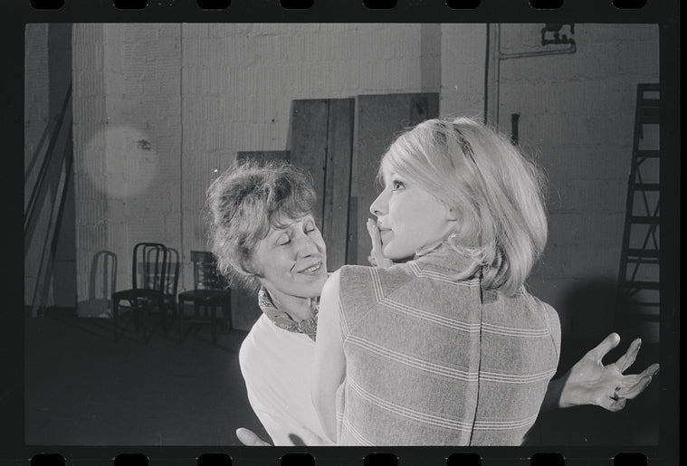 Lotte Lenya and Jill Haworth in rehearsal for the stage production Cabaret