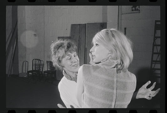 Lotte Lenya and Jill Haworth in rehearsal for the stage production Cabaret