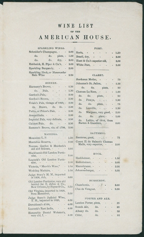 DAILY MENU [held by] AMERICAN HOUSE[at] "BOSTON, MA" ([HOTEL])