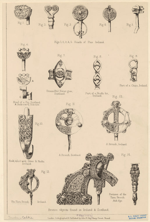 Bronze objects found in Ireland & Scotland