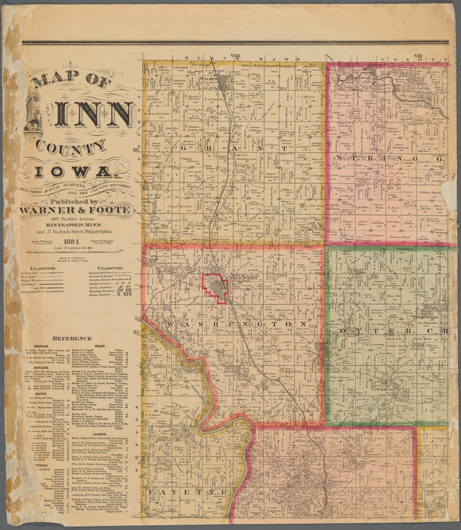 Map of Linn County, Iowa: [dr]rawn from actual surveys and the county records