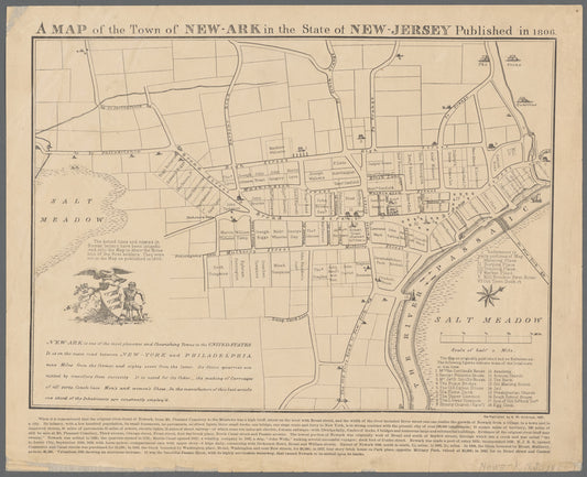 A map of the town of New-ark in the state of New-Jersey published in 1806