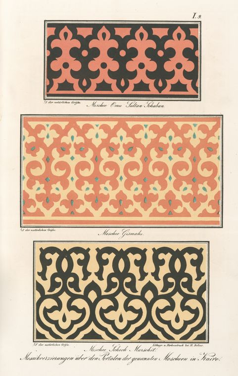 Mosaikverzierungen über den Portalen verschiedener Moscheen, Moschee Omu Sultan Schaban, Moschee Gismaks, Moschee Schech Murschit