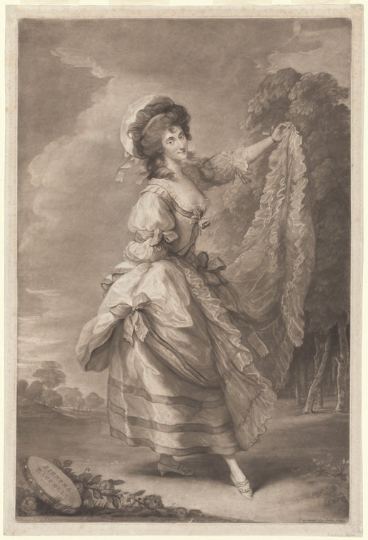 Signora Baccelli [inscribed on tambourine, lower left]