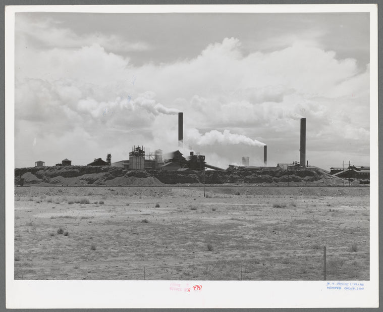 Copper smelter at Douglas, Arizona. This smelter was originally at Bisbee, but has moved to the outskirts of Douglas