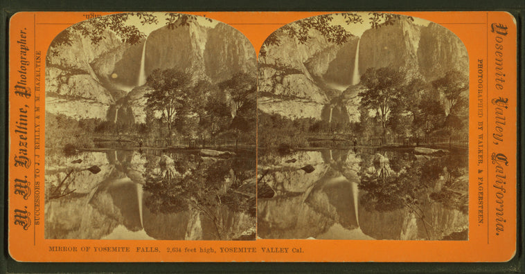 Mirror of Yosemite Falls, 2,634 feet high, Yosemite Valley, Cal.