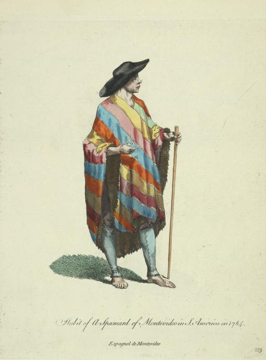Habit of a Spaniard of Montevideo in South America in 1764. Espagnol de Montevideo.