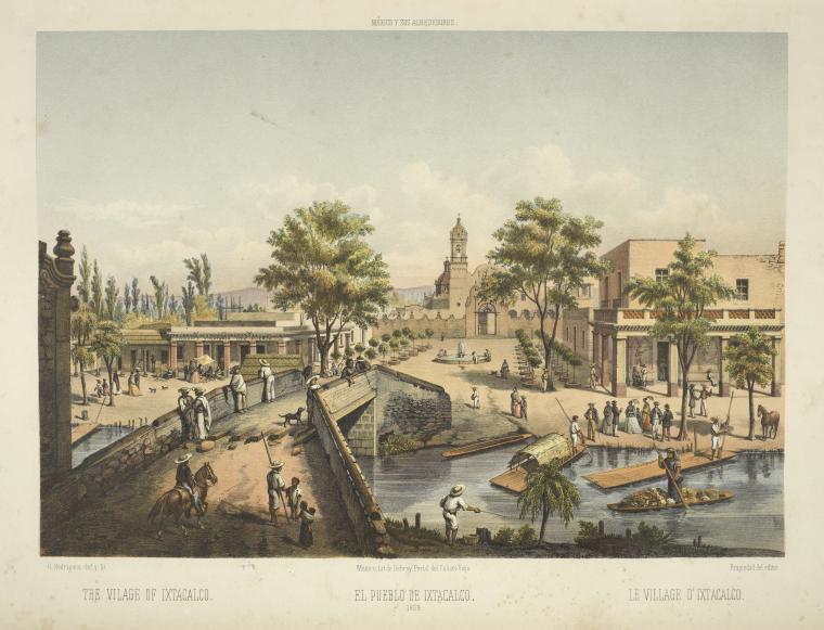 El pueblo de Ixtacalco, 1869 = Le village d'Ixtacalco = The vilage [sic] of Ixtacalco.
