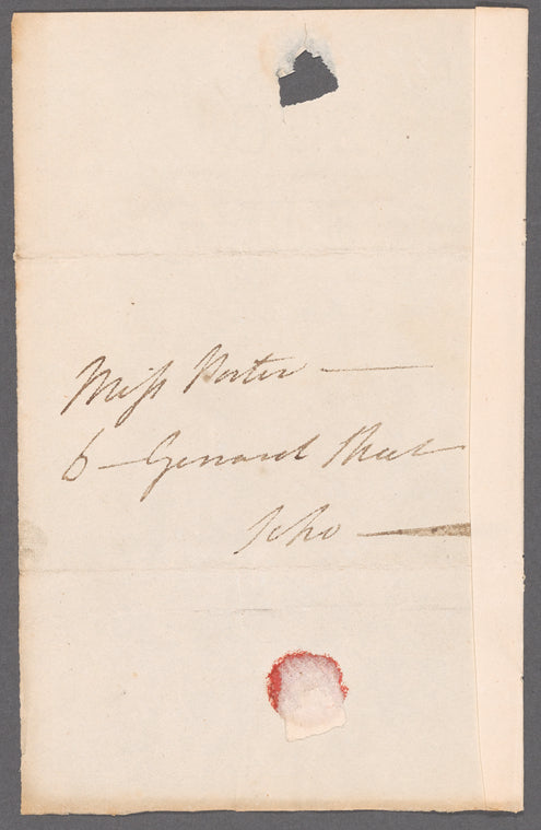 Frederick William Campbell to Jane Porter, autograph letter signed