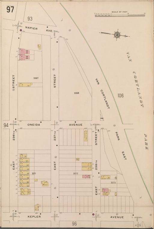 Bronx, V. 14, Plate No. 97 [Map bounded by Napier Ave., Van Cortlandt Park East, Kepler Ave., E. 236th St.]