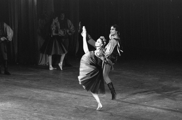 New York City Ballet production of "Brahms-Schoenberg Quartet" with Suzanne Farrell and Jacques d'Amboise, choreography by George Balanchine (New York)