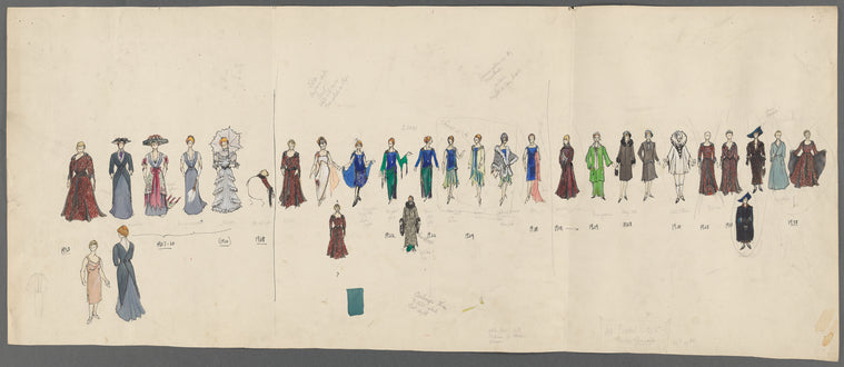 Patricia Zipprodt's costume sketch exam for IATSE United Scenic Artists Local 829