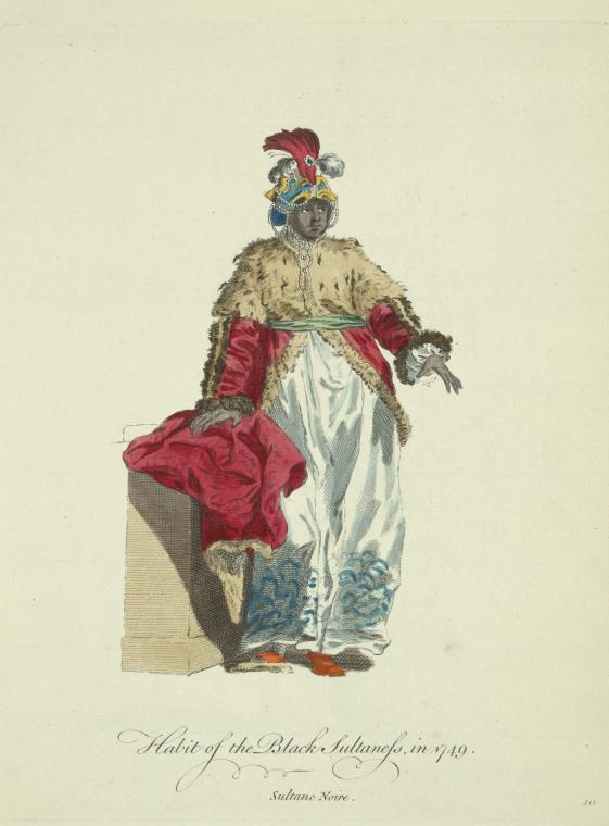 Habit of the black sultaness in 1749. Sultane noire.