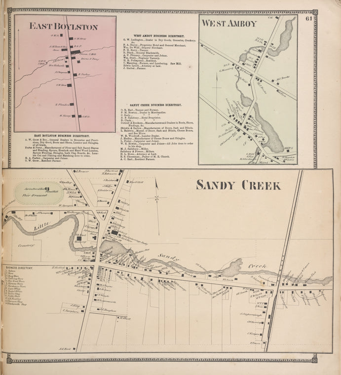 East Boylston [Village]; East Boylston Business Directory; West Amboy Business Directory; Sandy Creek Business Directory; West Amboy [Village]; Sandy Creek [Village]