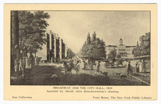 Broadway and the City Hall, 1820