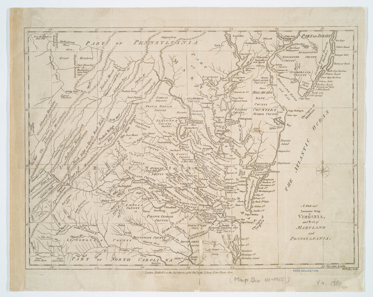 A New and accurate map of Virginia : and part of Maryland and Pennsylvania