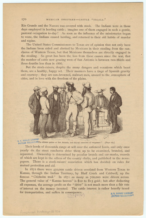 "The citizens gather at San Antonio, and discuss measures of vengeance"