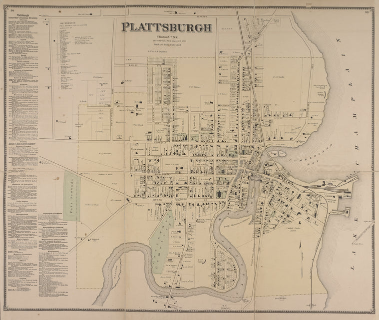 Plattburgh [Village]; Plattburgh Subscriber's Business Directory.