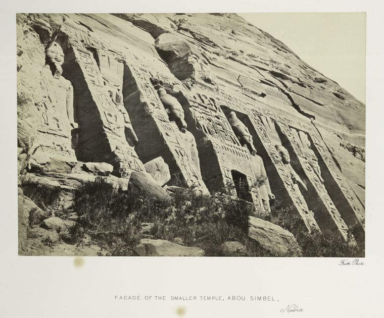 Facade of the smaller temple, Abou Simbel, Nubia