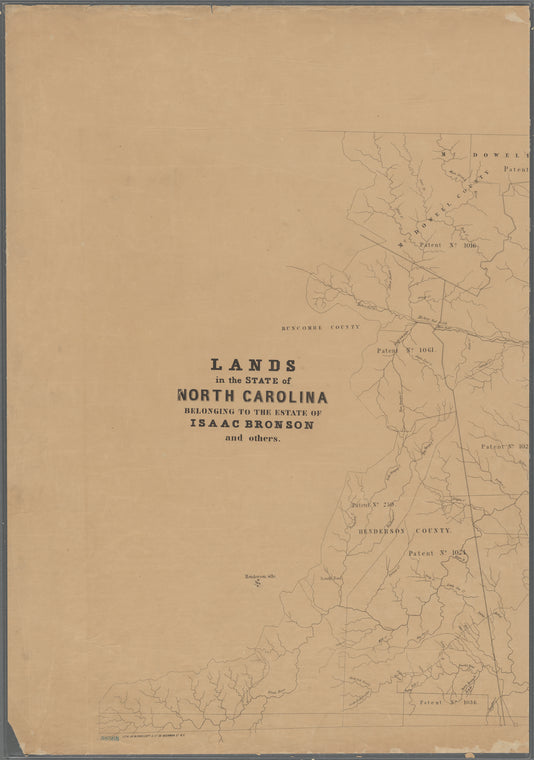 Lands in the State of North Carolina : belonging to the estate of Isaac Bronson and others