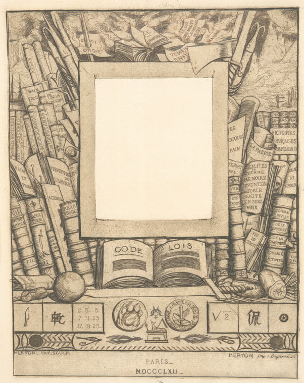 Projet d'encadrement pour le portrait d'Armand Guéraud.