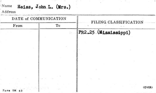 Heiss, John L. (Mrs.)