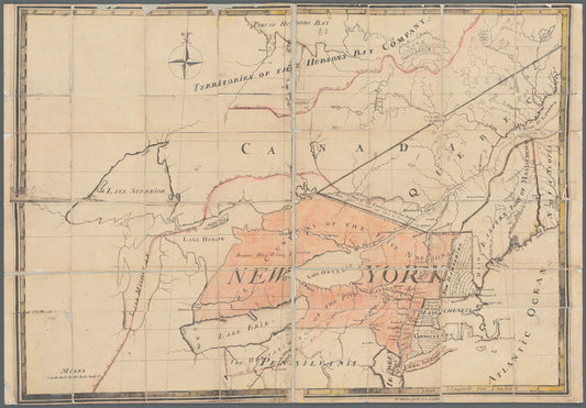 Map of New York, New England, and Canada