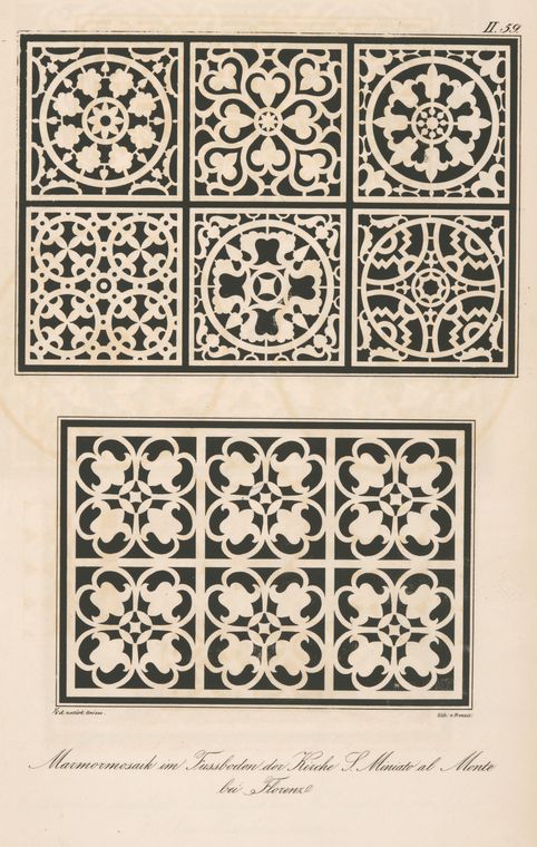 Marmormosaik im Fussboden der Kirche S. Miniato al monte bei Florenz