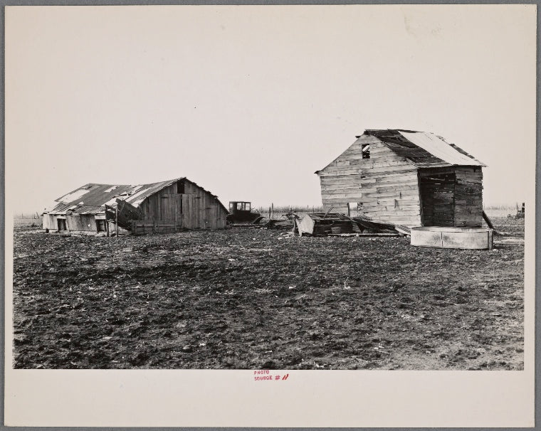 Hay house and corn crib on C.V. Hibbs' 80 acre farm near Boswell, Benton County, Indiana. This farm is owner operated but very heavily mortgaged