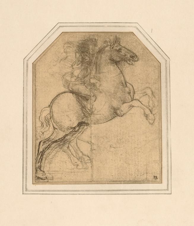 Drawing of a man on horseback