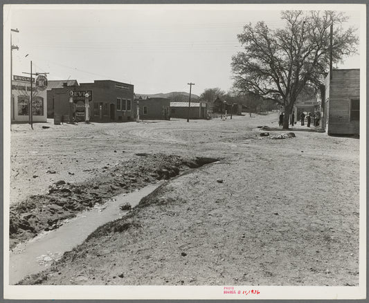 Main street of town. Shows irrigation ditch. Escalante, Utah