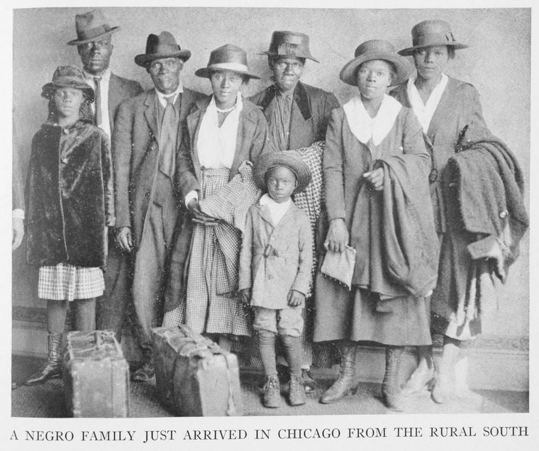 A negro family just arrived in Chicago from the rural South.