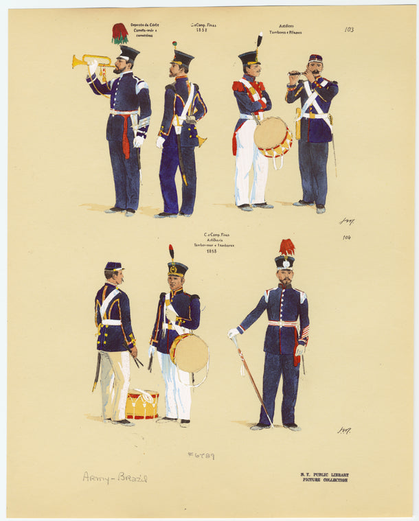 Brazilian military uniforms, 1858