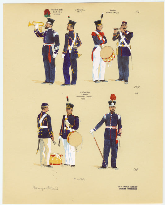 Brazilian military uniforms, 1858