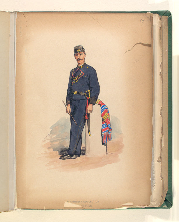 Soldier in blue uniform