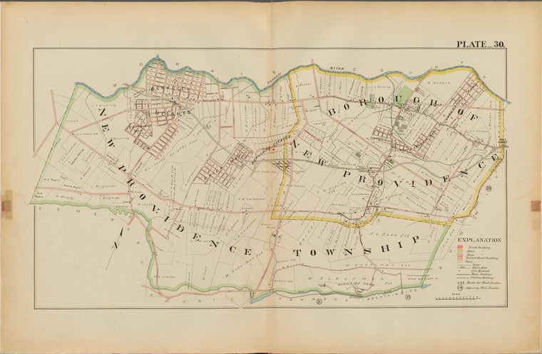 Union County, Double Page Plate No. 30 [Map of borough of New Providence and map of borough of New Providence Township]
