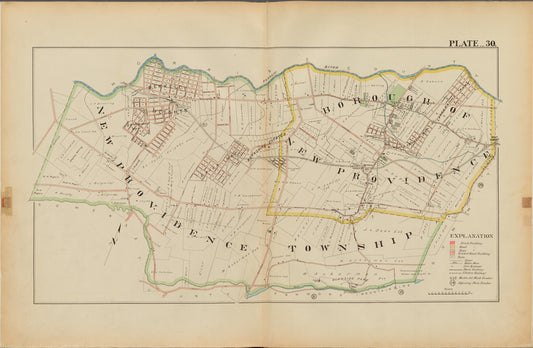 Union County, Double Page Plate No. 30 [Map of borough of New Providence and map of borough of New Providence Township]