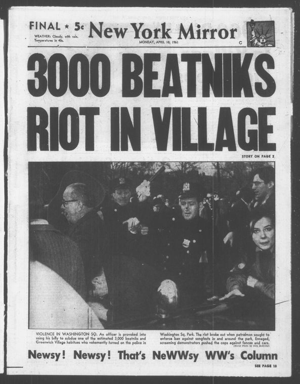 3000 Beatniks riot in the village