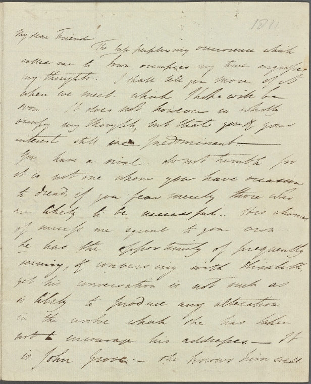 Autograph letter (incomplete) unsigned to Thomas Jefferson Hogg, [15 August 1811]
