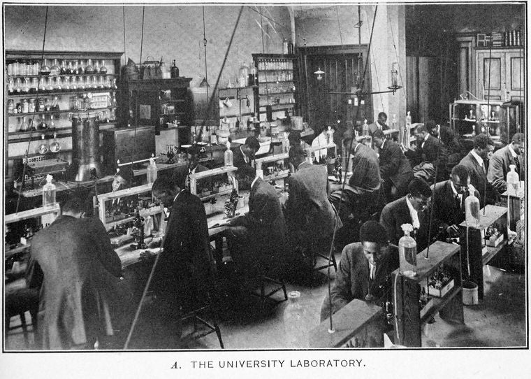 The university laboratory.