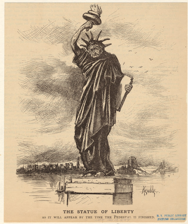 The Statue of Liberty as it will appear by the time the pedestal is finished