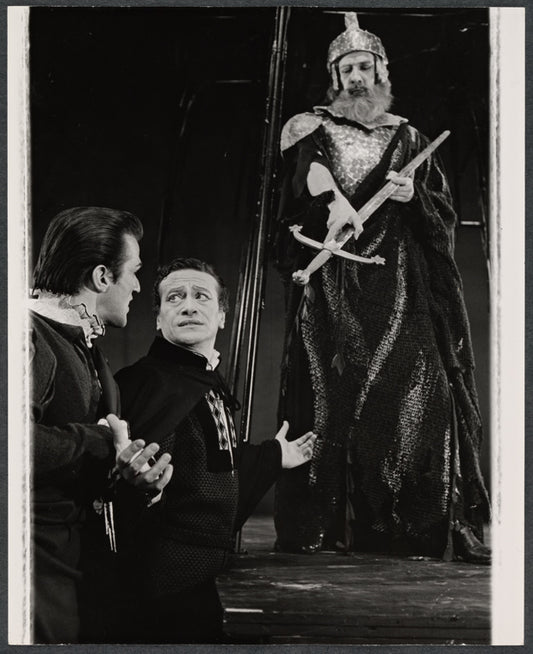 John Devlin, Tom Sawyer and David Byrd in the 1964 Stratford Festival stage production of Hamlet