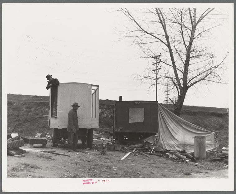 A new home on wheels (father and son). Yuba County, California