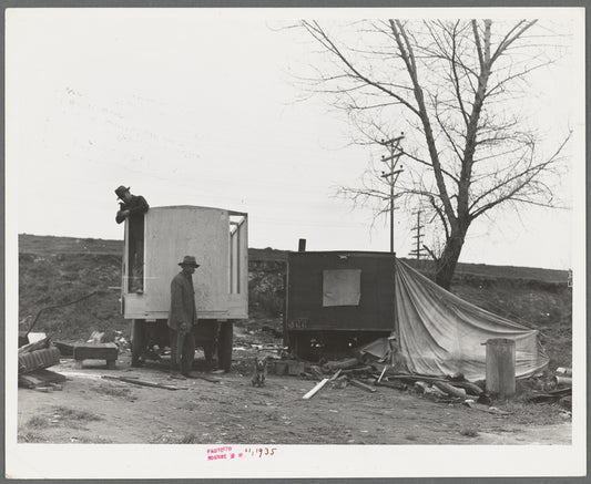 A new home on wheels (father and son). Yuba County, California