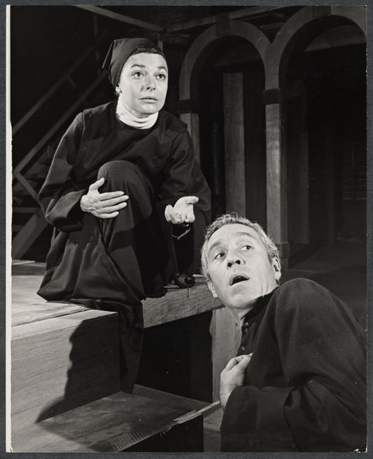 Anne Bancroft, and Jason Robards in rehearsal for the stage production The Devils
