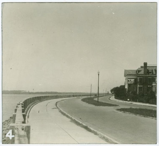 Murray Blvd. along the Ashley River where it joins Charleston Harbor in Charleston, South Carolina